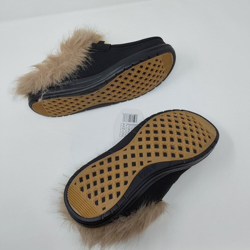 Hey Dude Wally Slip Loafer Market Black Fur Mule Slippers NWT - Picture 10 of 16